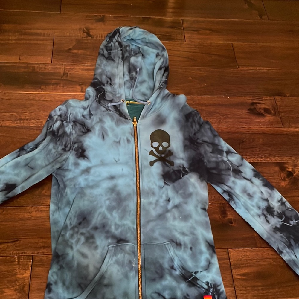 EXCLUSIVE- aviator nation x soulcycle blue tie dye zip up. great condition.
